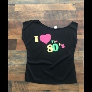 Graphic 80’s tee cap sleep and tank sleeve sz L/XL